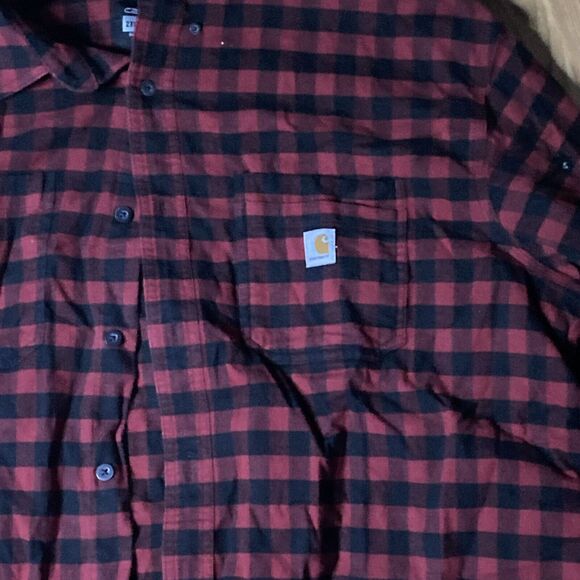 Carhartt Women's Rugged Flex 2XL Midweight Flannel Long Sleeve Plaid Shirt - Picture 2 of 4